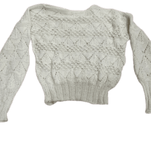 Bluza fetita tricotata , culoarea alb , marimea 5-6 ani